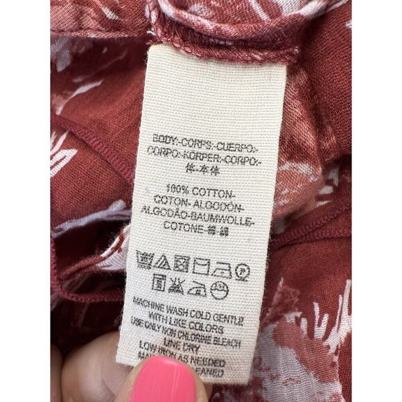 Free People Lille Halter Maxi Dress Raspberry Red Floral Cutout Sz S Cotton - Picture 14 of 15